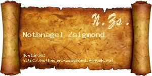 Nothnagel Zsigmond névjegykártya